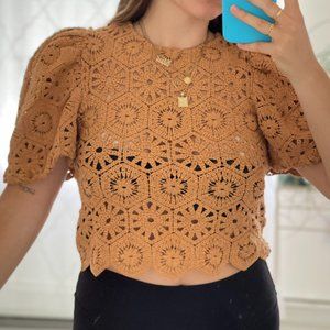 Zara crochet blouse small